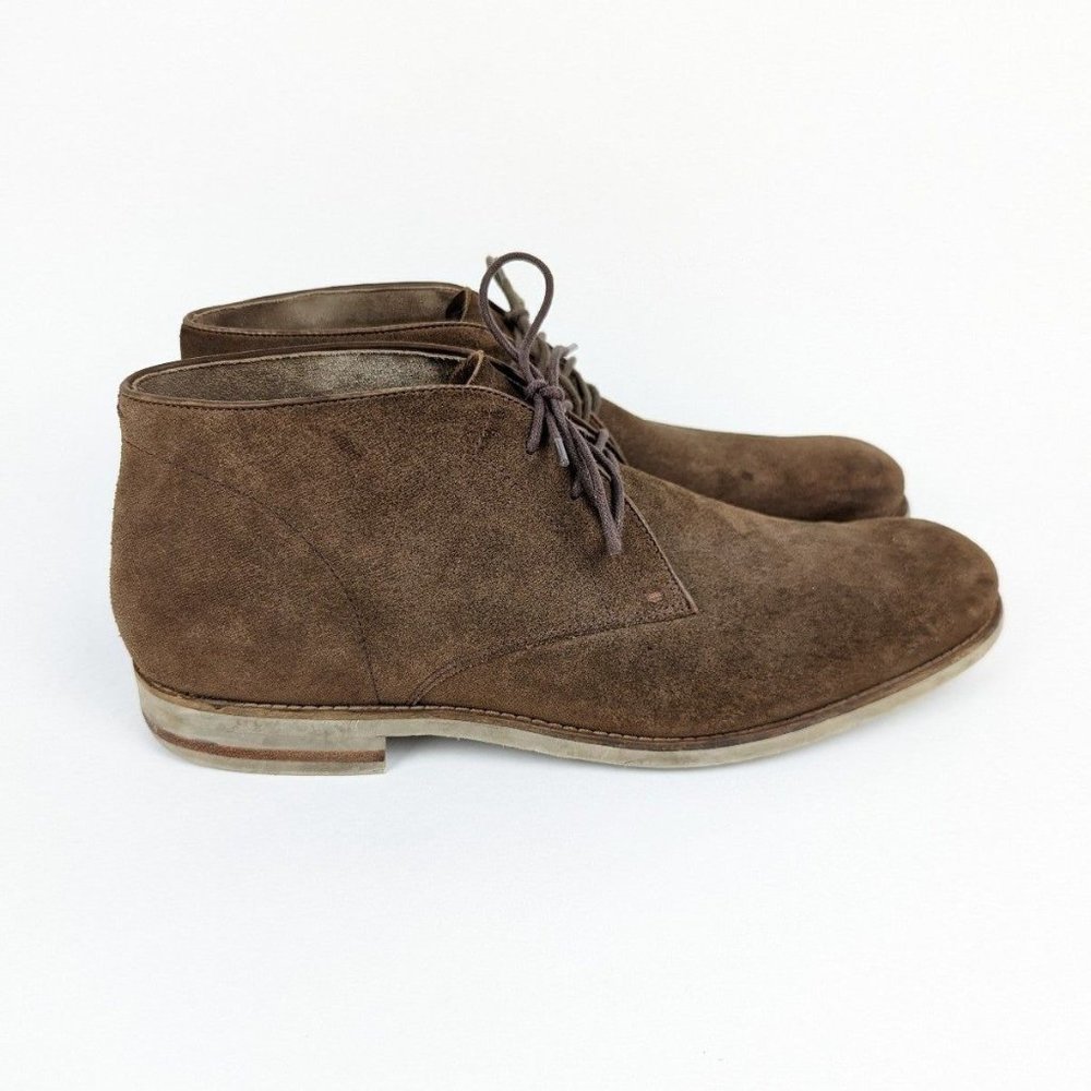 John Varvatos Star Men's 12 USA Suede Chukka Boots Brown Hipster Shoes Lace Up
